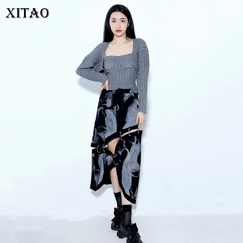 Женская юбка с вырезами XITAO, маленькая стильная Свободная юбка с эластичной талией, в стиле пэчворк, для осени, WMD1994, 2021
Женская юбка с вырезами XITAO, маленькая стильная Свободная юбка с эластичной талией, в стиле пэчворк, для осени, WMD1994, 2021