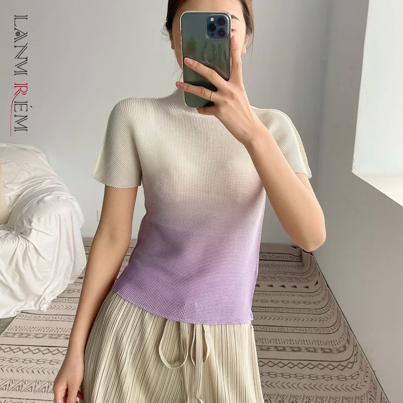 LANMREM Gradient Top Thin Fashion Temperament Short Sleeve T-shirt Casual Pleated Women's Summer 2022 New Arrival 2Z0001
LANMREM Gradient Top Thin Fashion Temperament Short Sleeve T-shirt Casual Pleated Women's Summer 2022 New Arrival 2Z0001