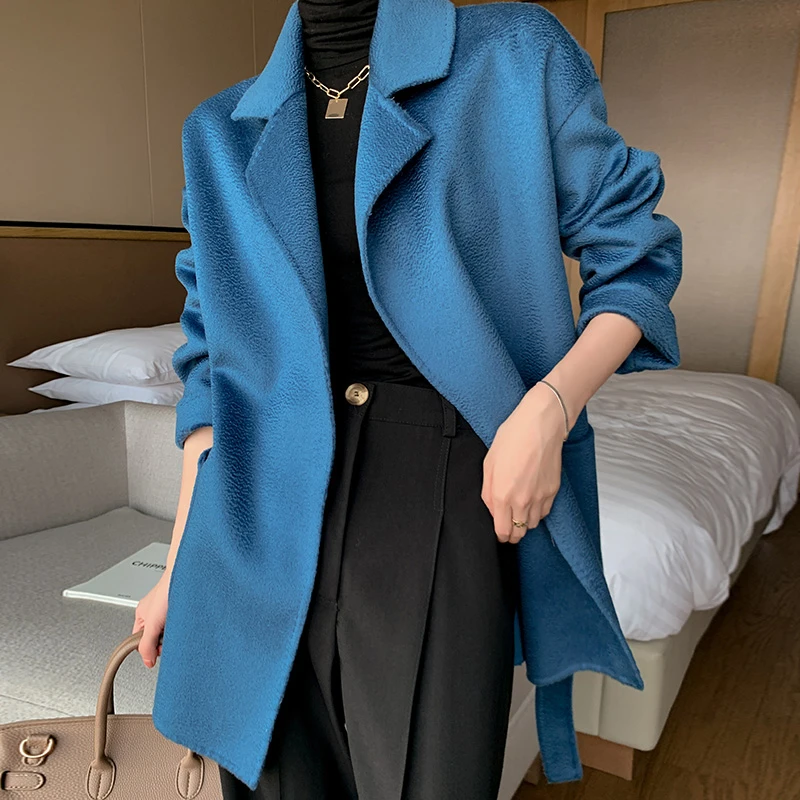 Sided 100% Wool Coat Women 2021 Loose Turn-down Collar Winter Jacket Korean Casaco Feminino Solid Mid-length Water Ripple Double
Sided 100% Wool Coat Women 2021 Loose Turn-down Collar Winter Jacket Korean Casaco Feminino Solid Mid-length Water Ripple Double