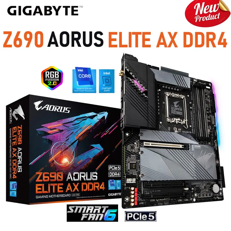 LGA1700 GIGABYTE Z690 AORUS ELITE AX DDR4 128GB Motherbaord Intel Core 12th-Gen CPU M.2 PCI-E 5.0 Z690 Gaming Placa-mãe 1700 ATX
LGA1700 GIGABYTE Z690 AORUS ELITE AX DDR4 128GB Motherbaord Intel Core 12th-Gen CPU M.2 PCI-E 5.0 Z690 Gaming Placa-mãe 1700 ATX