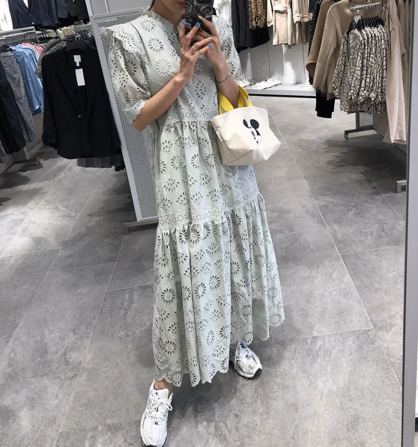SuperAen 2021 New Hollow Out Hook Flower O Neck Solid Ankle-Length Summer Dresses Women
SuperAen 2021 New Hollow Out Hook Flower O Neck Solid Ankle-Length Summer Dresses Women