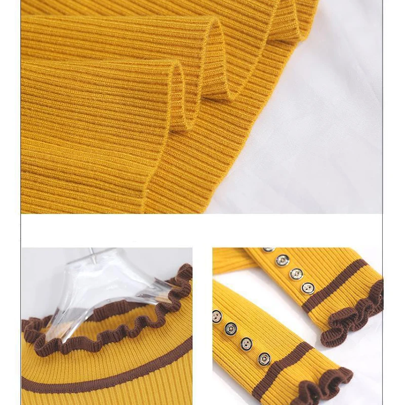 Women's knitted bottoming shirt 2021 Spring and Autumn New Slim Half Turtleneck Sweater Featured buttoned children's sweater
Women's knitted bottoming shirt 2021 Spring and Autumn New Slim Half Turtleneck Sweater Featured buttoned children's sweater