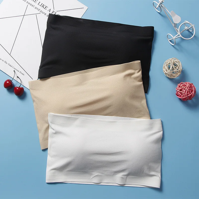 Summer Seemless Solid Viscose Breathable Wrap-around Anti-Exposure Underwear with Chest Pad Strapless Horizontal Bra Tops Women'
Summer Seemless Solid Viscose Breathable Wrap-around Anti-Exposure Underwear with Chest Pad Strapless Horizontal Bra Tops Women'