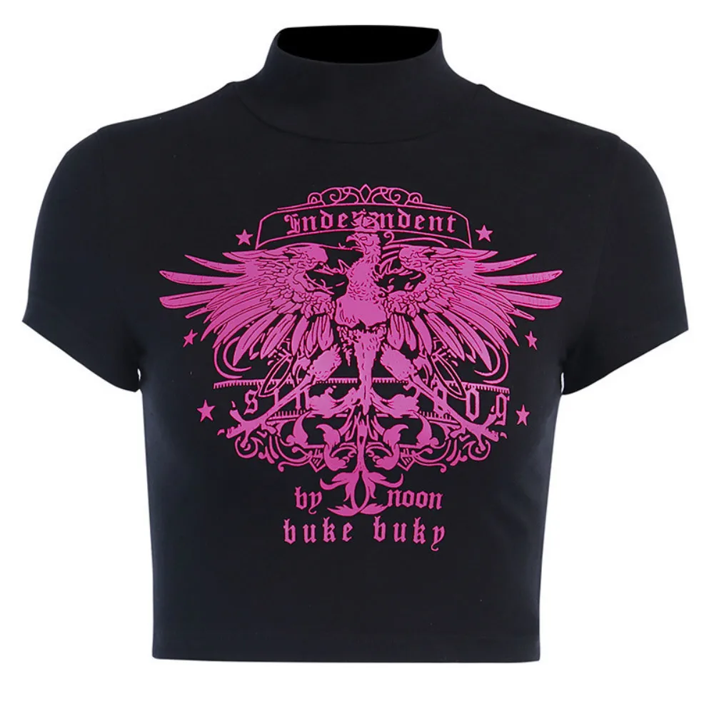 2021 New Summer Gothic Style Eagle Print Short-Sleeved Slim Fit Turtleneck Top Printed Short-Sleeved T-Shirt
2021 New Summer Gothic Style Eagle Print Short-Sleeved Slim Fit Turtleneck Top Printed Short-Sleeved T-Shirt