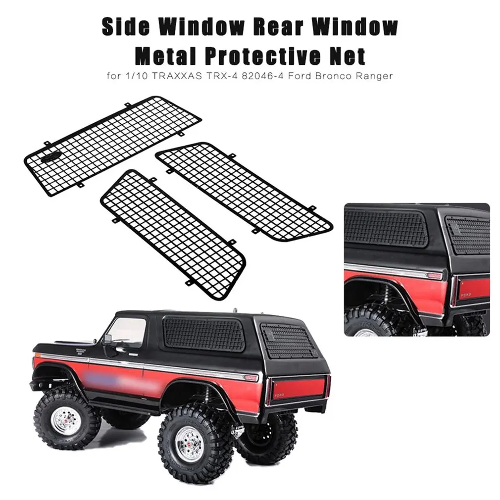 3PCS Metal Window Mesh Protective Net Net Guard With Logo For 1/10 RC Rock Car Traxxas TRX4 RC Decoration
3PCS Metal Window Mesh Protective Net Net Guard With Logo For 1/10 RC Rock Car Traxxas TRX4 RC Decoration
