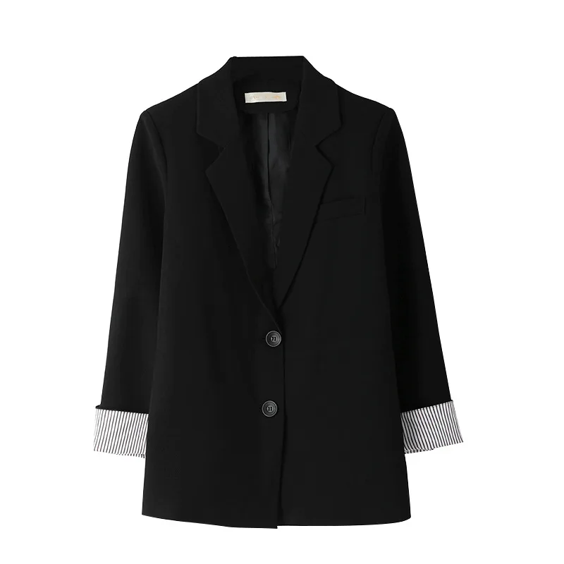 Net red small suit jacket female spring and autumn new Korean version casual loose suit black suit top
Net red small suit jacket female spring and autumn new Korean version casual loose suit black suit top
