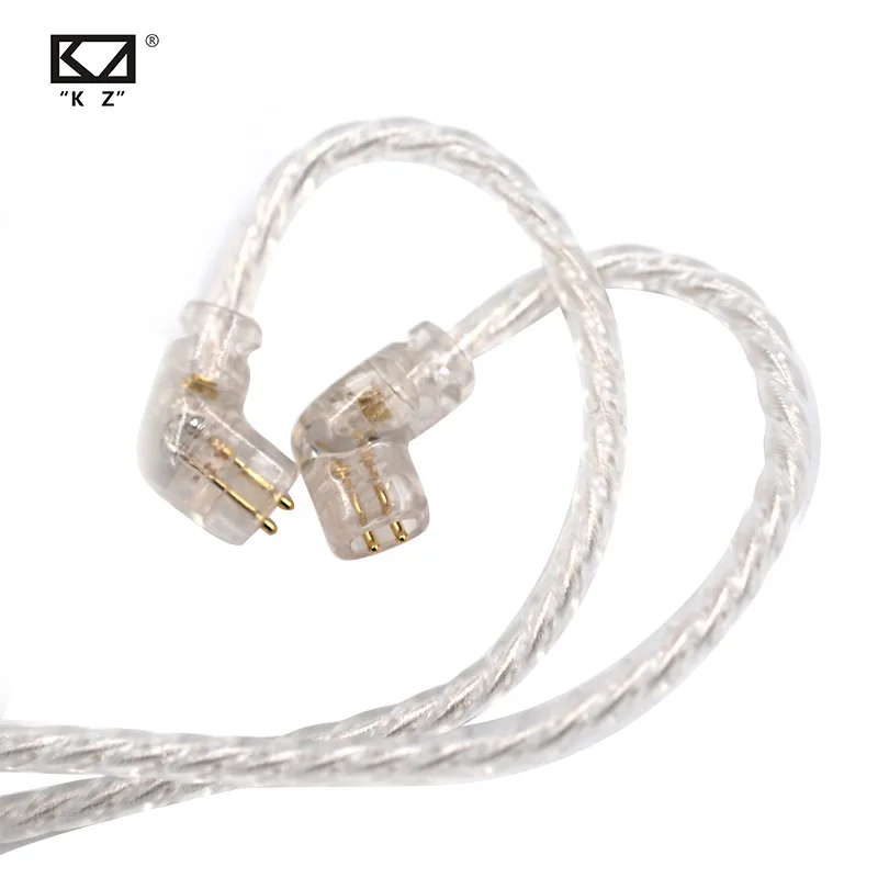 Посеребренный кабель для наушников KZ ZSX/ZSN Pro/ZS10 Pro/AS16 2 контакта 0 75 мм|Аксессуары