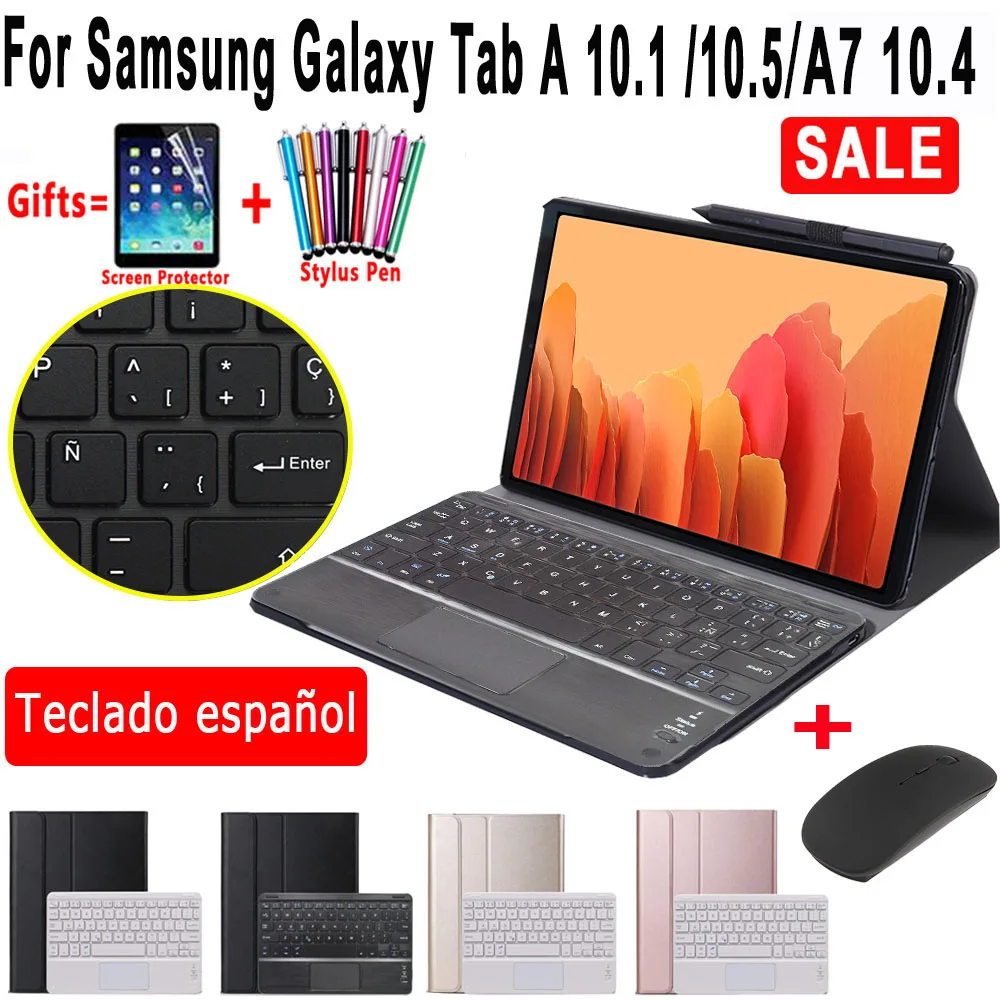 Touchpad Spanish Keyboard Case For Samsung Galaxy Tab A7 A6 2016 A 10.1 2019 10.5 2018 SM T500 T580 T510 T590 T595 Pencil Holder
Touchpad Spanish Keyboard Case For Samsung Galaxy Tab A7 A6 2016 A 10.1 2019 10.5 2018 SM T500 T580 T510 T590 T595 Pencil Holder