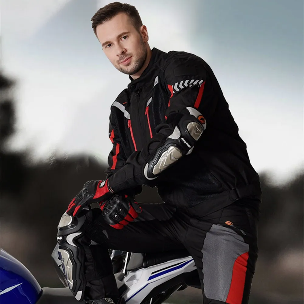 Motorcycle Jacket Pants Men Moto Riding Reflective Coat Trousers Set Summer Waterproof Winter Warm Protective Clothing JK-40
Motorcycle Jacket Pants Men Moto Riding Reflective Coat Trousers Set Summer Waterproof Winter Warm Protective Clothing JK-40