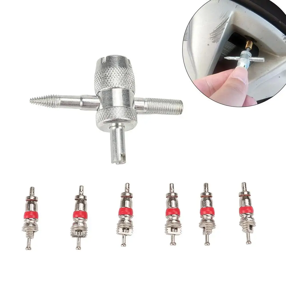 4-Way Valve Tool 4 In 1 Removal Tool Valve Core With 6 Brass Valve Cores Fit For All Vehicle Air Conditioning Units
4-Way Valve Tool 4 In 1 Removal Tool Valve Core With 6 Brass Valve Cores Fit For All Vehicle Air Conditioning Units