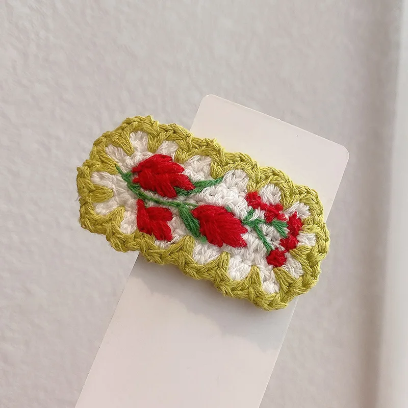 Korean Knitted Hair Pins Ins Hair Clips For Girls Cute Hair Accessories Floral Embroidery Hair Grips Barrettes Hair Wear
Korean Knitted Hair Pins Ins Hair Clips For Girls Cute Hair Accessories Floral Embroidery Hair Grips Barrettes Hair Wear