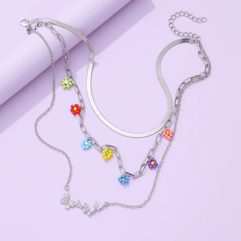 Minar Bohemian Flower Full Bling Bling Rhinestone Butterfly Pendant Necklace for Women Silver Color Chain Necklace Accessories
Minar Bohemian Flower Full Bling Bling Rhinestone Butterfly Pendant Necklace for Women Silver Color Chain Necklace Accessories