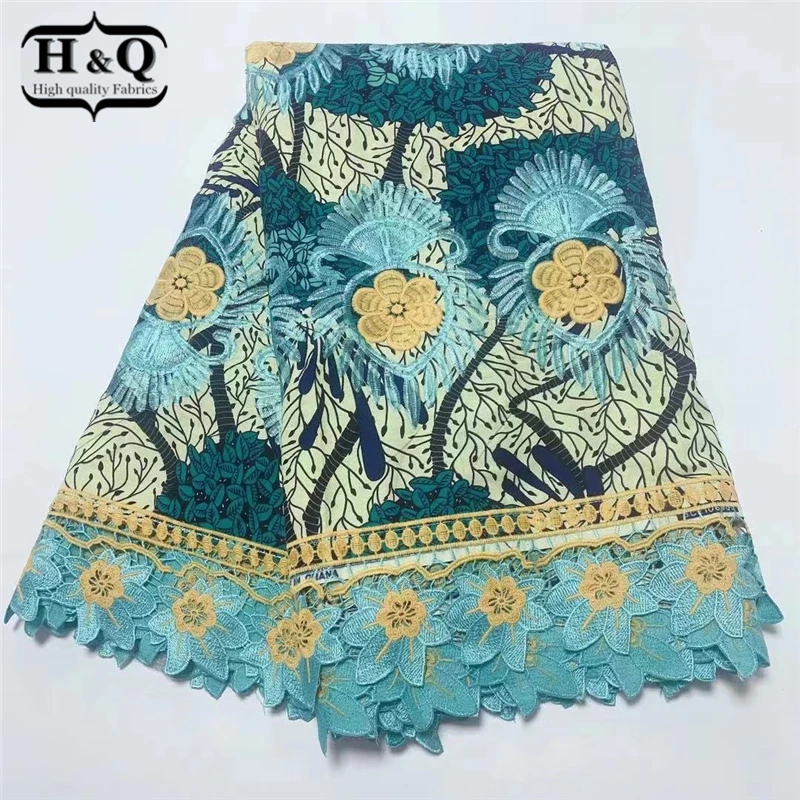 H&Q African Wax Print Fabric Embroidered African Ankara Wax Fabric With Guipure Lace Border 6 Yard For Daily Dress Water Souble
H&Q African Wax Print Fabric Embroidered African Ankara Wax Fabric With Guipure Lace Border 6 Yard For Daily Dress Water Souble