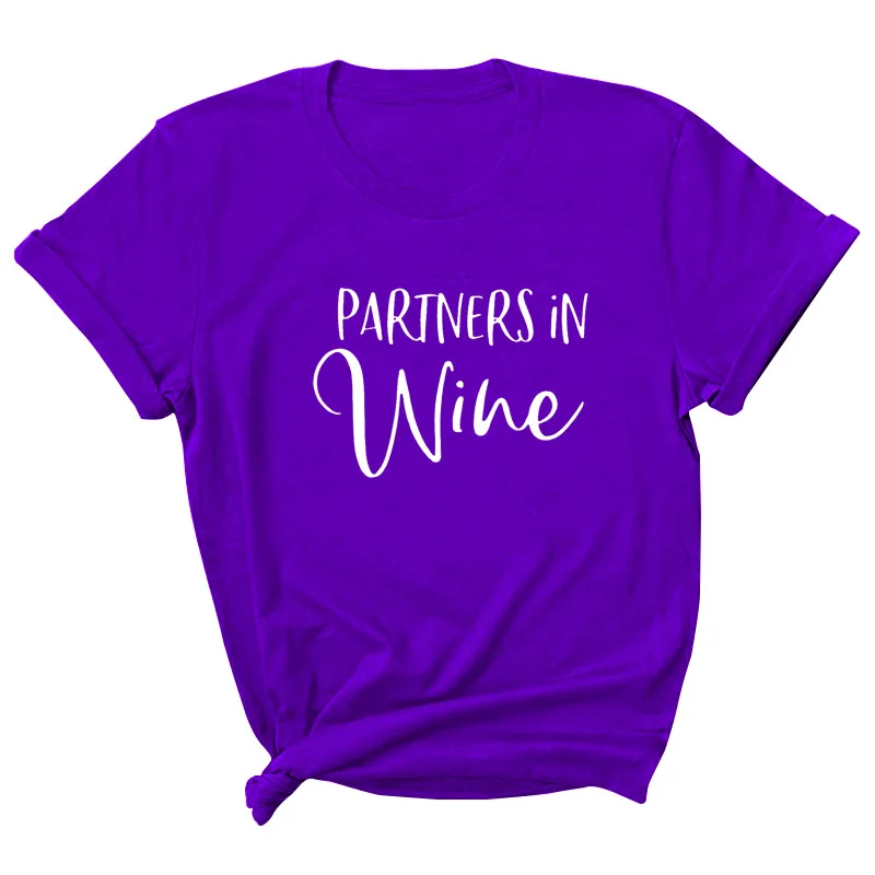 Partners In Wine Letter Print Women T Shirt Short Sleeve O Neck Loose Women Tshirt Ladies Tee Shirt Tops Clothes Camisetas Mujer
Partners In Wine Letter Print Women T Shirt Short Sleeve O Neck Loose Women Tshirt Ladies Tee Shirt Tops Clothes Camisetas Mujer