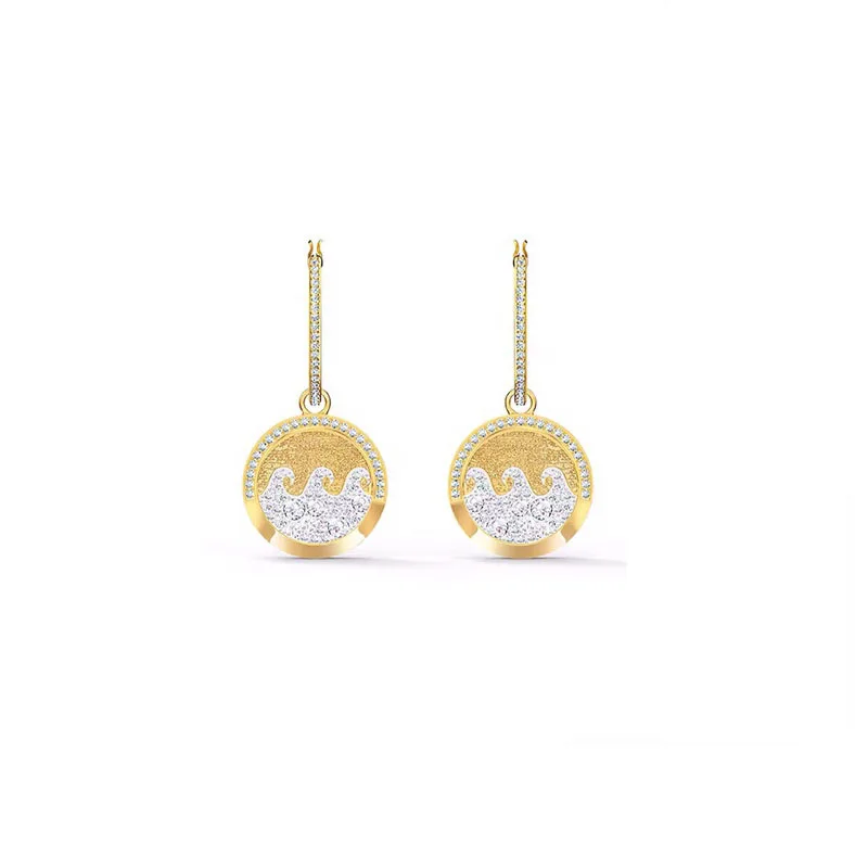 Female Drop Earrings Swa1:1 Exquisite Waves Earring Round Gold Color Fashion New 2020
Female Drop Earrings Swa1:1 Exquisite Waves Earring Round Gold Color Fashion New 2020