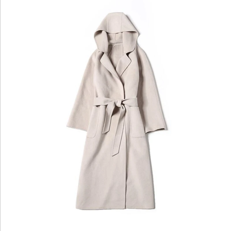 Woolen Female Winter Overcoat Waistband Black Coats Oversized With Belt topcoat Long Elegant coat Medium Slim Leisure Overcoat
Woolen Female Winter Overcoat Waistband Black Coats Oversized With Belt topcoat Long Elegant coat Medium Slim Leisure Overcoat