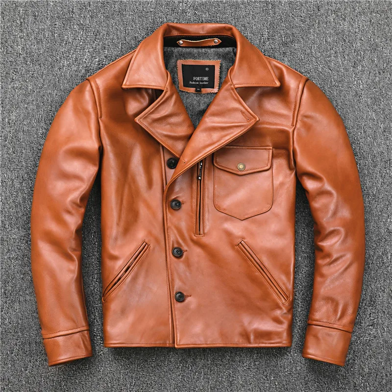 Men's Genuine Cowhide Leather Coat Spring Autumn Motorcycle Jacket Men Slim Cow Biker Jackets KJ2911
Men's Genuine Cowhide Leather Coat Spring Autumn Motorcycle Jacket Men Slim Cow Biker Jackets KJ2911