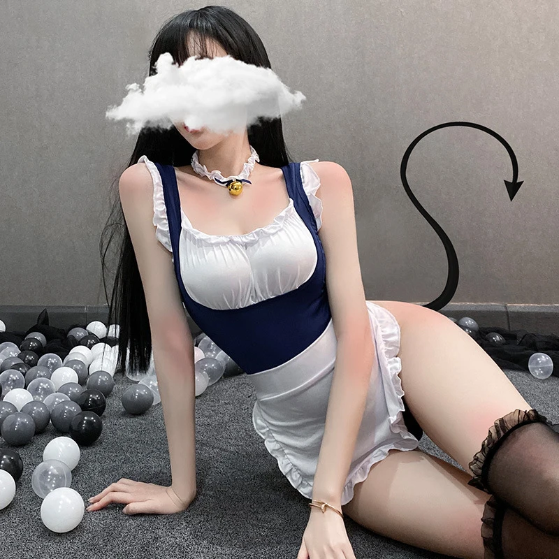 Japanese Sexy White Maid Cosplay Alternative Costume Concealed Open Crotch Bodysuit Bell Neck Ring Suit Women's Erotic Lingerie
Japanese Sexy White Maid Cosplay Alternative Costume Concealed Open Crotch Bodysuit Bell Neck Ring Suit Women's Erotic Lingerie