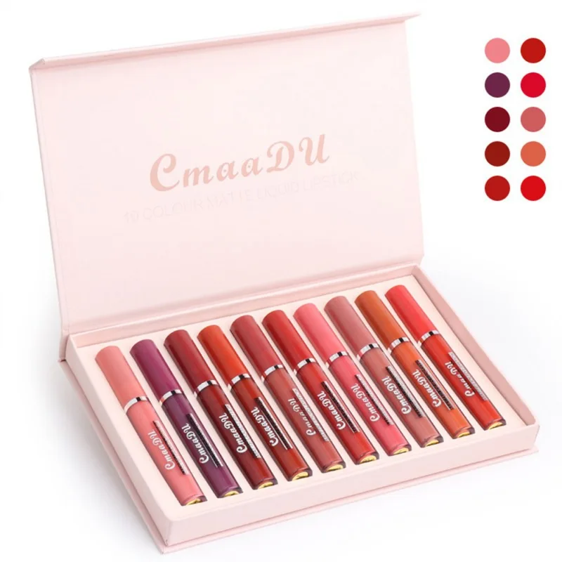 10 Colors Velvet Matte Lip Gloss Makeup Matte Liquid Lipstick Set Non-Stick Cup Waterproof Long Lasting Makeup
10 Colors Velvet Matte Lip Gloss Makeup Matte Liquid Lipstick Set Non-Stick Cup Waterproof Long Lasting Makeup