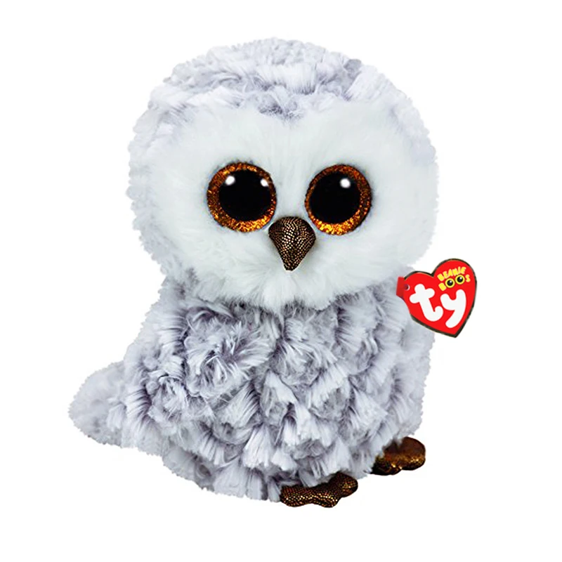 15 см Ty Beanie Owlette блеск большие золотые глаза белое тело Kawaii Плюшевые мягкие
