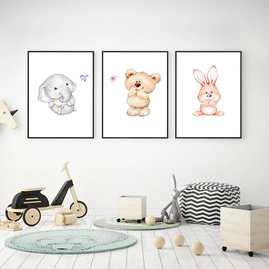 Bear Elephant Rabbit Hippo Wall Art Poster Abstract Butterfly Art Print Animal Canvas Painting Nordic Pictures Baby Room Decor
Bear Elephant Rabbit Hippo Wall Art Poster Abstract Butterfly Art Print Animal Canvas Painting Nordic Pictures Baby Room Decor
