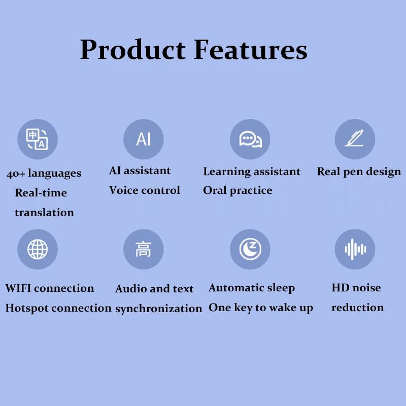 Ymesy New P2 Translation Pen Foreign Language Spoken Language Learning AI Smart Machine 40 Languages Travel Portable Translator
Ymesy New P2 Translation Pen Foreign Language Spoken Language Learning AI Smart Machine 40 Languages Travel Portable Translator
