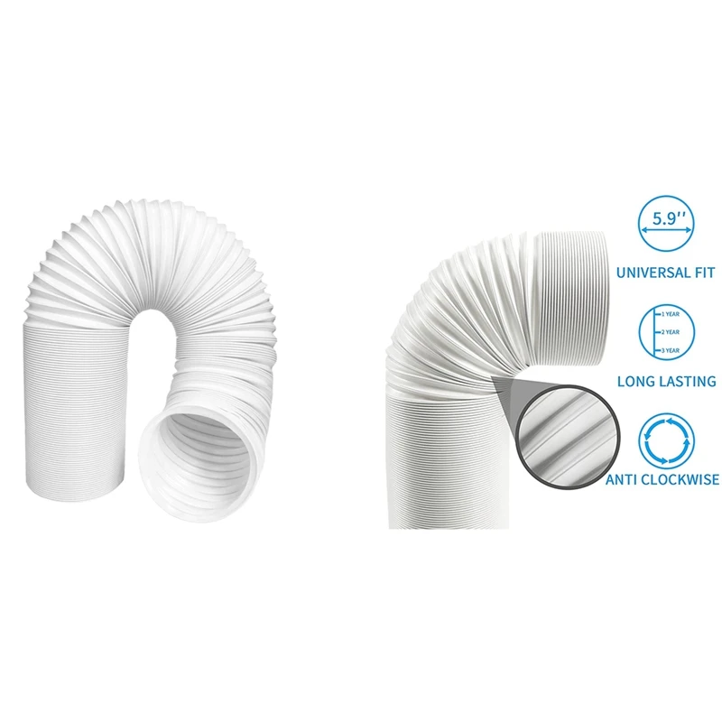 Portable Air Conditioner Hose Diameter AC Hose Exhaust Vent with Anti-Clockwise Thread Length Up to 80 Inches 
Portable Air Conditioner Hose Diameter AC Hose Exhaust Vent with Anti-Clockwise Thread Length Up to 80 Inches