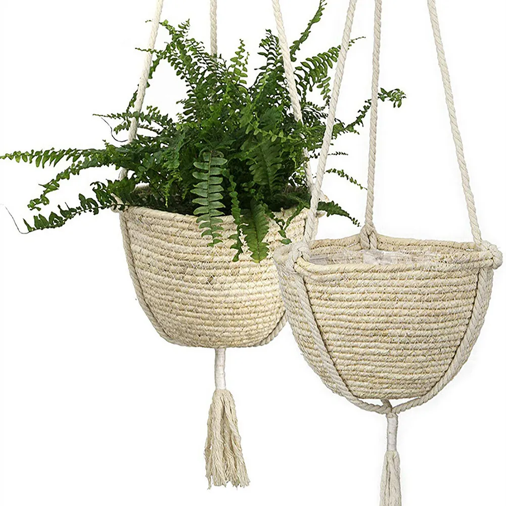 Hanging Planters Basket 16cm Dia Cotton Straw Hand-Woven Flower Basket Hanging Home Decoration Storage
Hanging Planters Basket 16cm Dia Cotton Straw Hand-Woven Flower Basket Hanging Home Decoration Storage
