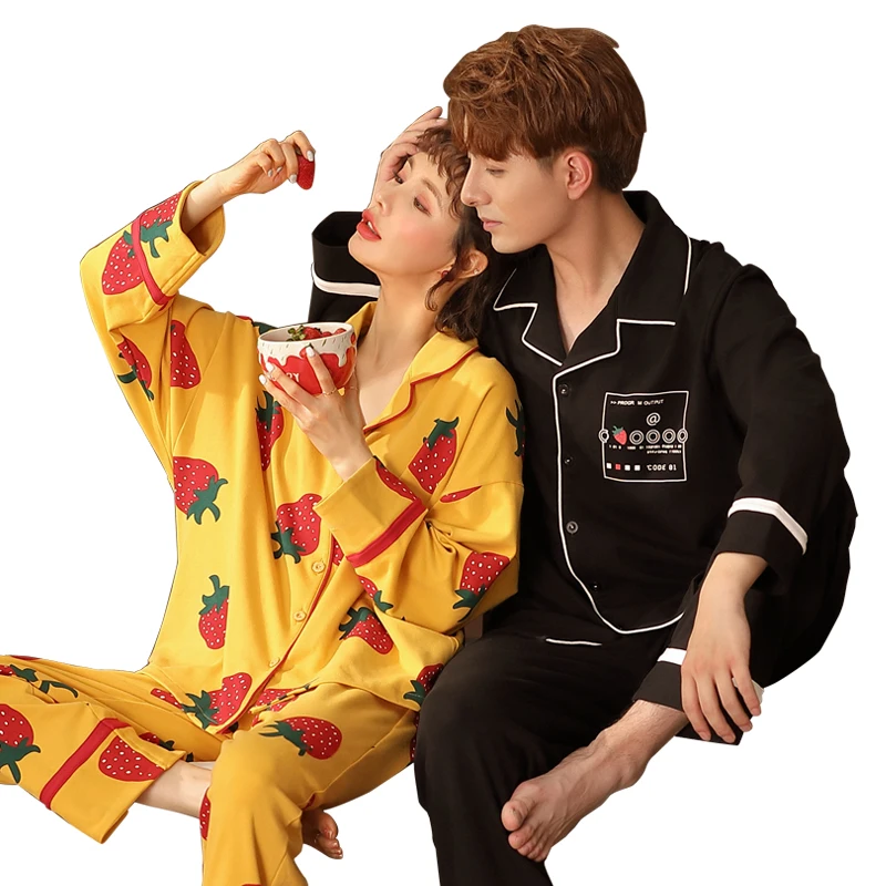 Fashionable new style fresh and comfortable long sleeve trousers sweet couple can go out home clothes 
Fashionable new style fresh and comfortable long sleeve trousers sweet couple can go out home clothes