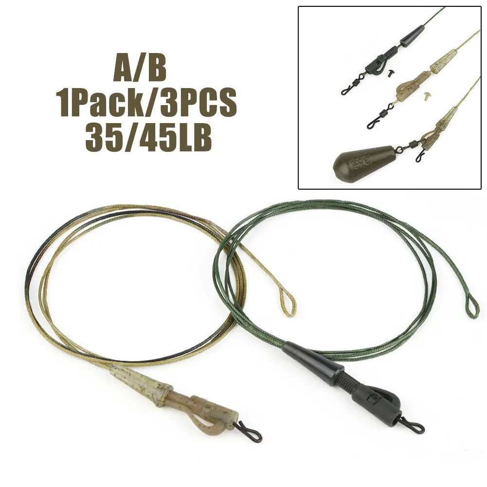 3pcs/pack Of Carp Fishing Braided Lead Wire 75cm Green PE Ring Rotary Clamp Drill Rig Carp Lead Wire Bundle With Embedded Leads
3pcs/pack Of Carp Fishing Braided Lead Wire 75cm Green PE Ring Rotary Clamp Drill Rig Carp Lead Wire Bundle With Embedded Leads
