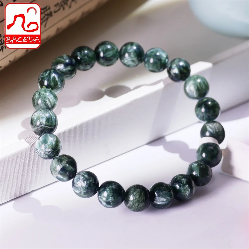Baceda Natural Crystals Seraphinite Round Beaded Bracelet Self-healing, Balancing all chakra Weight Loss with certificate
Baceda Natural Crystals Seraphinite Round Beaded Bracelet Self-healing, Balancing all chakra Weight Loss with certificate