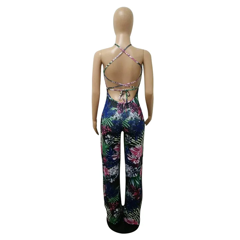Flower Printed Sexy Hollow Out Playsuit For Women Halter Bandage Sleeveless Backless Jumpsuit Fashion Split Floor-Length Romper
Flower Printed Sexy Hollow Out Playsuit For Women Halter Bandage Sleeveless Backless Jumpsuit Fashion Split Floor-Length Romper