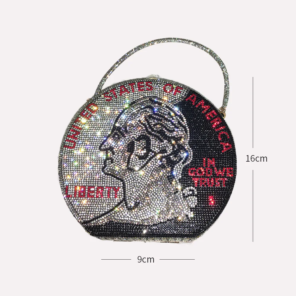 Luxury Inlaid Diamond Evening Bag Dollar Coin Clutch Handbag For Women Wedding Shoulder Bag Female Dinner Party Purse
Luxury Inlaid Diamond Evening Bag Dollar Coin Clutch Handbag For Women Wedding Shoulder Bag Female Dinner Party Purse