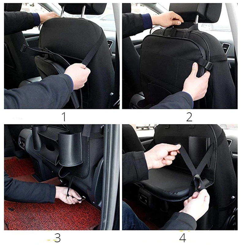 Органайзер из ПУ кожи для защиты сидений автомобиля с держателем планшета и