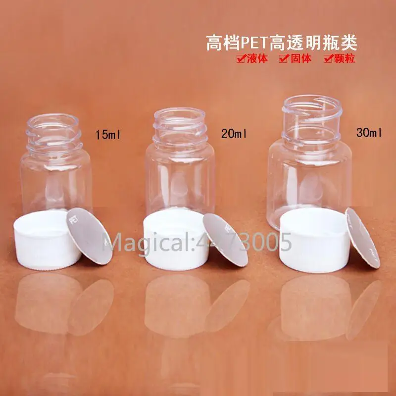 15/20/30ml transparent PET white cap plastic bottle seal liquid bottle small empty packing bottle capsules container wholesale
15/20/30ml transparent PET white cap plastic bottle seal liquid bottle small empty packing bottle capsules container wholesale