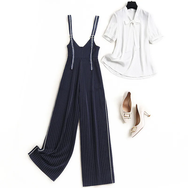 Summer Pants Suit 2 Piece Set Women Designers Fashion Bow Collar White Chiffon Shirt and Trousers Office Lady Business Outfit
Summer Pants Suit 2 Piece Set Women Designers Fashion Bow Collar White Chiffon Shirt and Trousers Office Lady Business Outfit