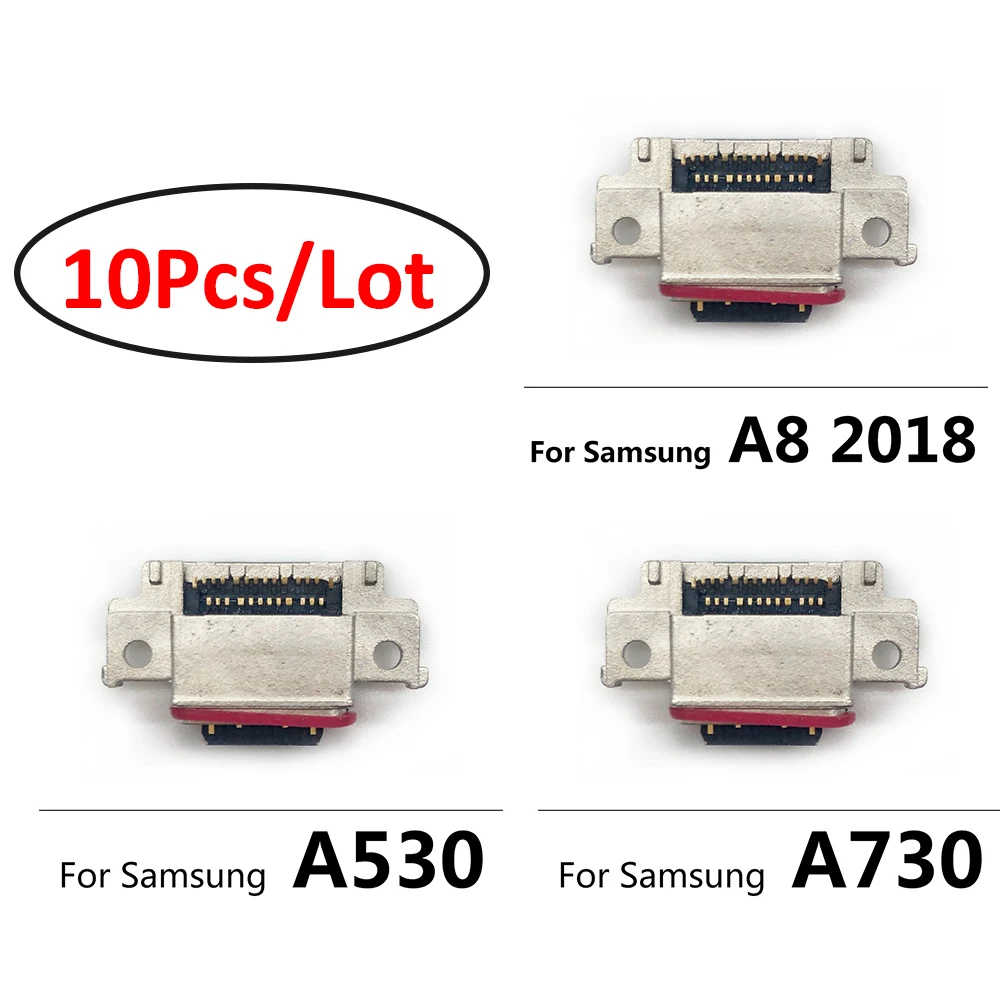 10 шт./лот разъем Micro USB для зарядки док-станции Samsung A8 2018 A530 A730