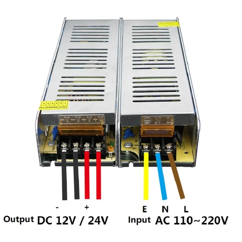 Ультра тонкий импульсный источник питания трансформатор AC110V 220V до DC12V 24V