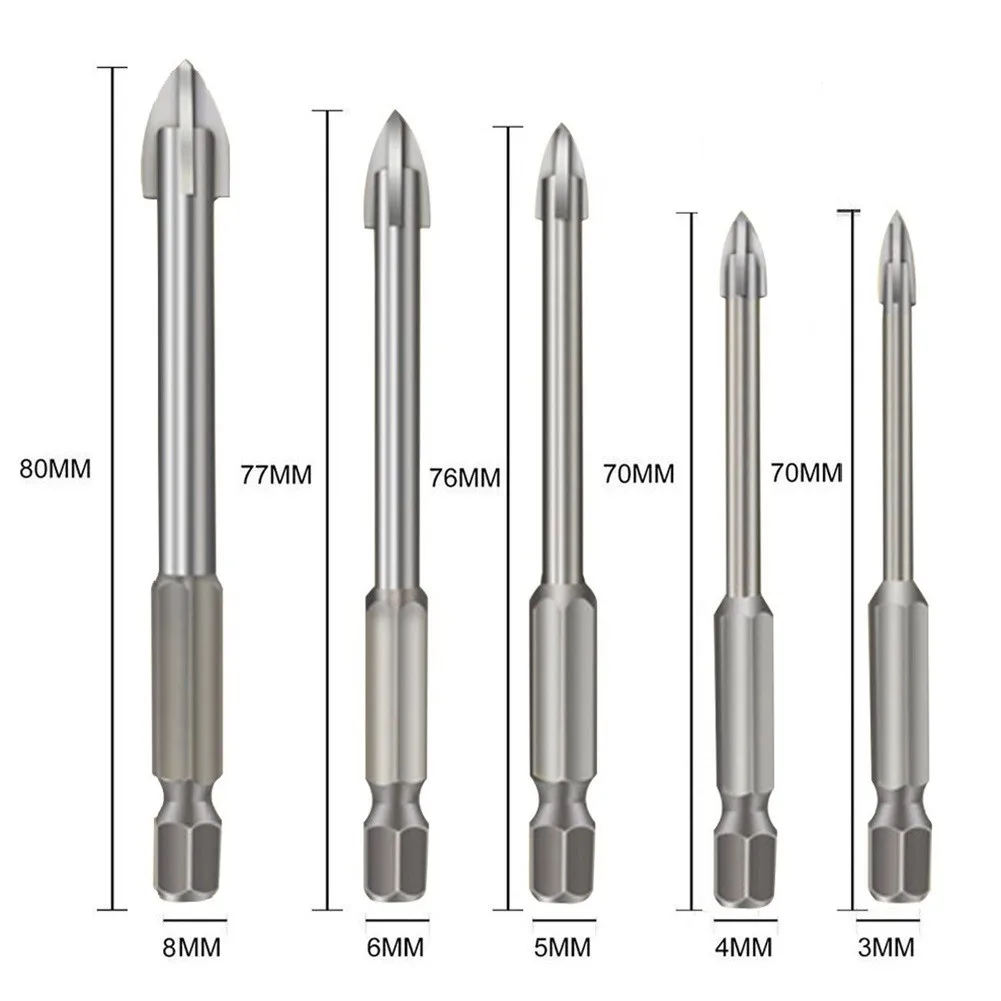 5Pcs Universal Drilling Tool Efficient Universal Tool Multifunctional Cross Alloy Glass Ceramic Tile Drill Bits
5Pcs Universal Drilling Tool Efficient Universal Tool Multifunctional Cross Alloy Glass Ceramic Tile Drill Bits