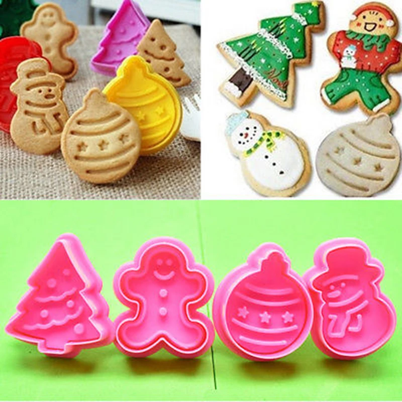 4Pcs / Set Food Grade Plastic Christmas cookie cutter, Kitchen bake Tools, Plunger Stamp Die Fondant Cake Decorating Tools
4Pcs / Set Food Grade Plastic Christmas cookie cutter, Kitchen bake Tools, Plunger Stamp Die Fondant Cake Decorating Tools