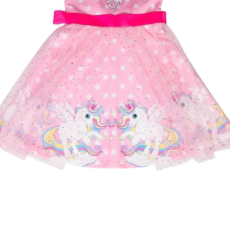 

New Kids mesh gauze dress girl unicorn birthday ballet dress unicorn princess cosplay children baby Christmas Vestidos 3-10Y