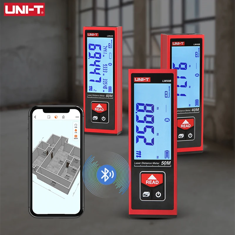 Лазерный дальномер LM40B LM50B LM60B, высокоточный измерительный прибор для строительных помещений с ЖК-экраном
Лазерный дальномер LM40B LM50B LM60B, высокоточный измерительный прибор для строительных помещений с ЖК-экраном