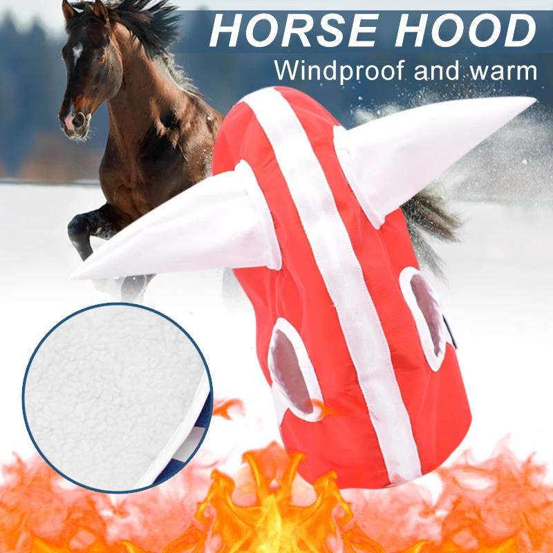 Новинка зимний головной убор с капюшоном для лошади плюшевый подкладкой теплая