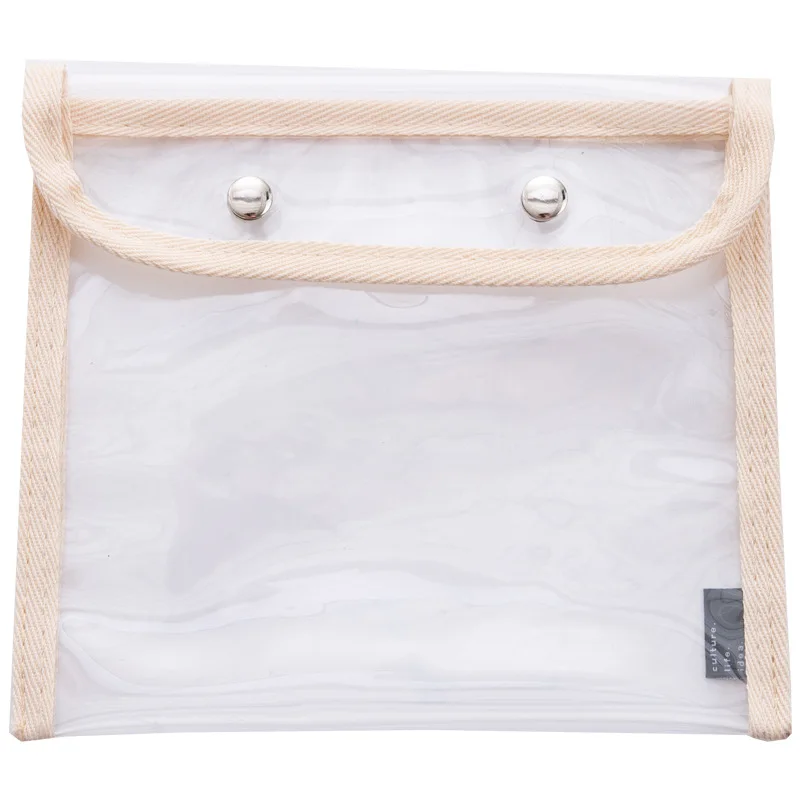 Snap storage bag simple transparent pvc cosmetic bag student large-capacity stationery storage bag
Snap storage bag simple transparent pvc cosmetic bag student large-capacity stationery storage bag