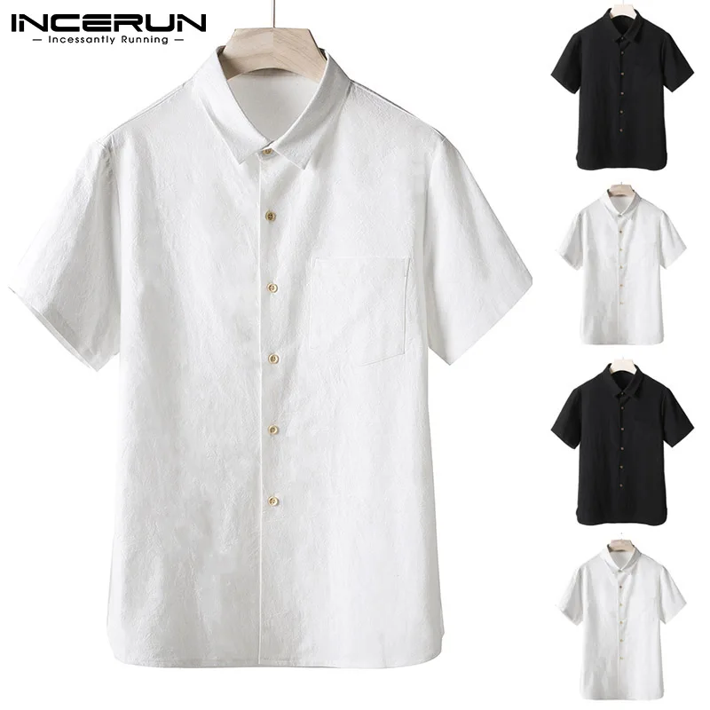 INCERUN 2021 Summer New Men Leisure Fashion Streetwear Cotton And Linen Simple Short Sleeve Solid Color Comfortable Blouse S-3XL
INCERUN 2021 Summer New Men Leisure Fashion Streetwear Cotton And Linen Simple Short Sleeve Solid Color Comfortable Blouse S-3XL