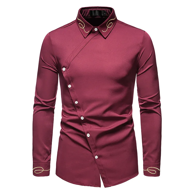 2021 New Hollow European Size Men's Trend Embroidered Asymmetric Long-sleeved Shirt Western Denim Shirt Slim Fit Social Dress
2021 New Hollow European Size Men's Trend Embroidered Asymmetric Long-sleeved Shirt Western Denim Shirt Slim Fit Social Dress