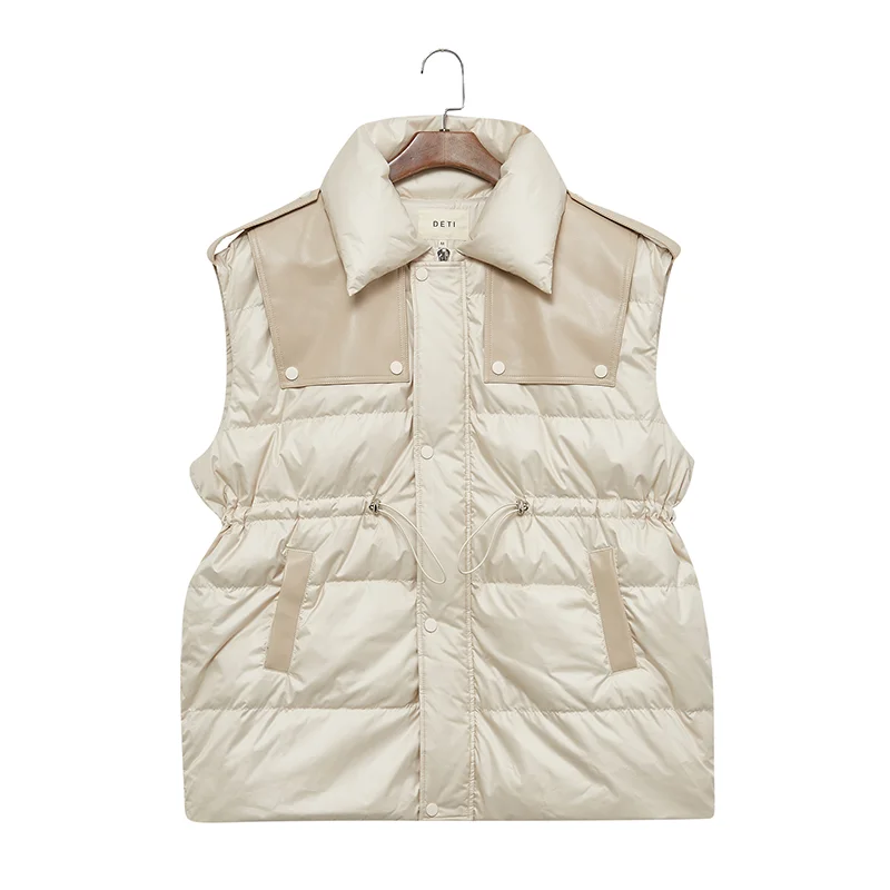 2021new Winter Stitching Fashion White Duck Down Down Vest 90% Down Content Zipper Apricot High-end Jacket Abrigos Wide-waisted
2021new Winter Stitching Fashion White Duck Down Down Vest 90% Down Content Zipper Apricot High-end Jacket Abrigos Wide-waisted
