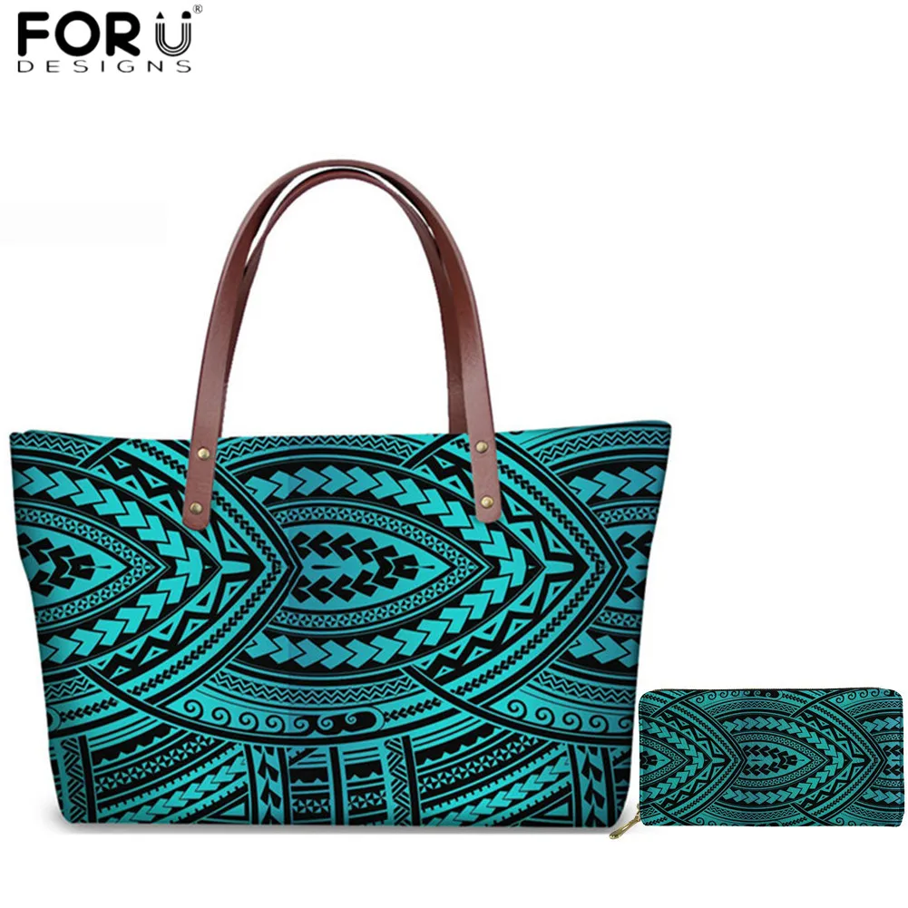 FORUDESIGNS 2pcs/Set Fashion Women Handbags Purse Bag Polynesian Traditional Tribal Tote Bags for Female Long Leather Wallets
FORUDESIGNS 2pcs/Set Fashion Women Handbags Purse Bag Polynesian Traditional Tribal Tote Bags for Female Long Leather Wallets