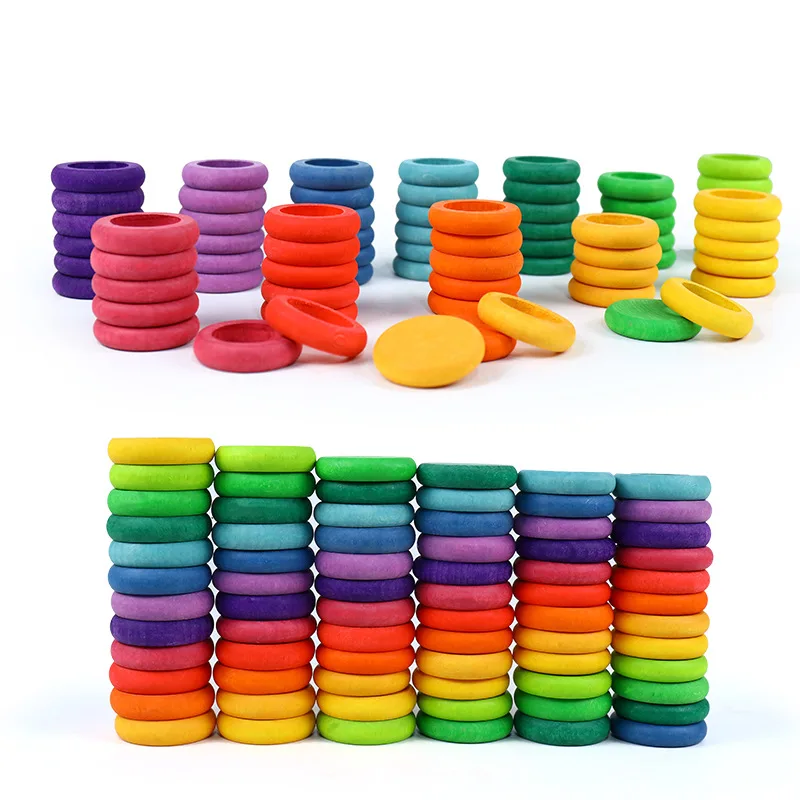 12 colors Kids Wooden Toys Beech Rainbow Coins and Rings Stackable 3D Puzzle Nature Loose Parts Creative Toy
12 colors Kids Wooden Toys Beech Rainbow Coins and Rings Stackable 3D Puzzle Nature Loose Parts Creative Toy