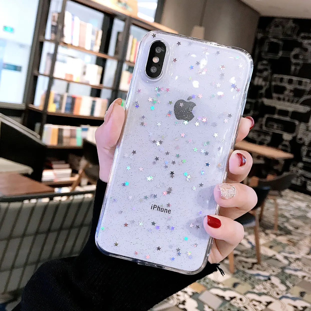 Прозрачный телефонный чехол Bling Star для iphone 7 8 plus 6 s мягкий силиконовый XS Max XR X 10 11